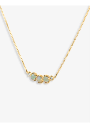 Dinny Hall Iridescent 14ct gold, opal and diamond necklace