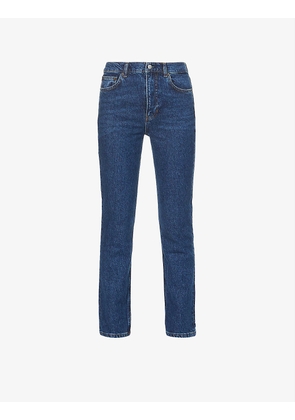 Liza straight-leg high-rise stretch organic cotton-blend denim jeans