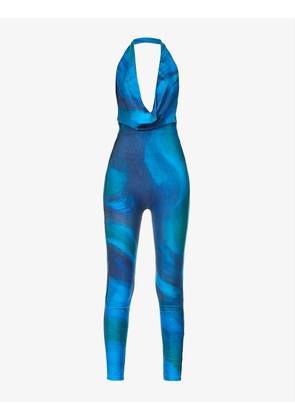 Alana abstract-print stretch-jersey jumpsuit