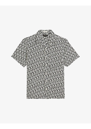 Toni coral-print linen shirt