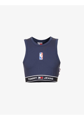 Tommy Jeans x NBA brand-print stretch-woven top