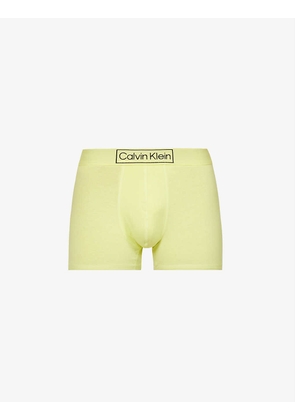 Logo-print mid-rise recycled cotton-blend trunks