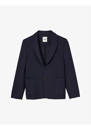 Unstructured single-breasted jersey suit jacket
