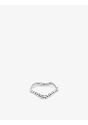 Wave 18ct white-gold and diamond rings