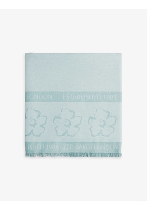 Kemily magnolia logo woven scarf