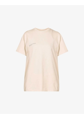 Text-print organic-cotton-and seaweed-blend T-shirt