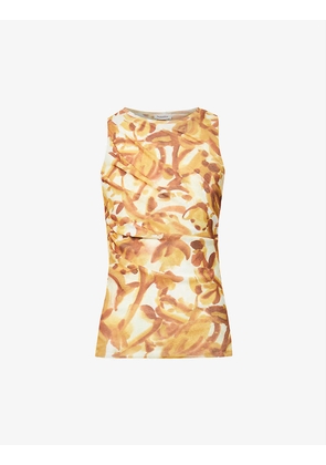 Charo abstract-print recycled-polyester top