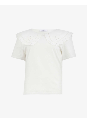 Oversized camp collar cotton T-shirt