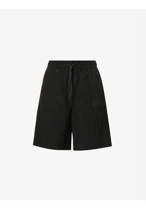 Brand-appliquéd loose-fit recycled polyamide-blend shorts