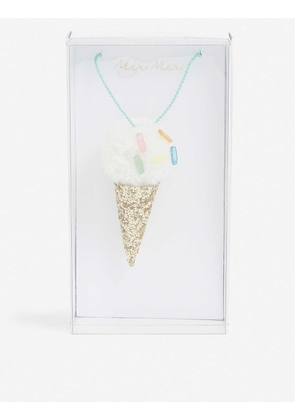 Glittered ice cream-pendant necklace