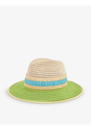 Christopher contrast-panel straw hat