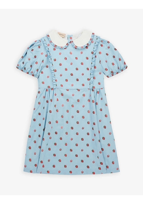 Strawberry graphic-print cotton-blend dress 4-12 years