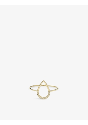 Pear 18ct yellow-gold and diamond ring