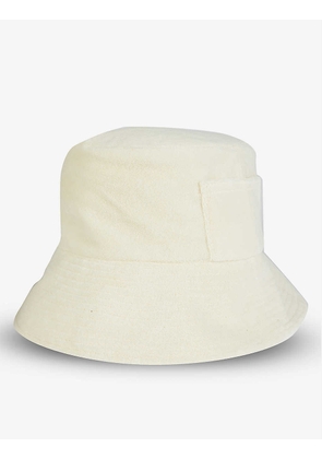 Wave pocketed terry cotton bucket hat