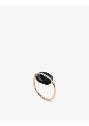 Morganne Bello 18ct rose-gold, 0.07ct cushion-cut diamond and onyx ring