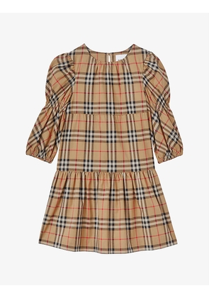 Shirley vintage check-print stretch-cotton dress 4-14 years