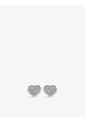 Happy Hearts 18ct white-gold and 0.8ct diamond earrings
