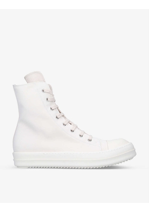 Lace-up canvas high-top trainers