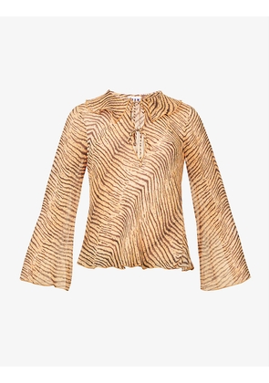 Darwin graphic-print crepe blouse