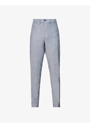 Relaxed-fit straight linen trousers