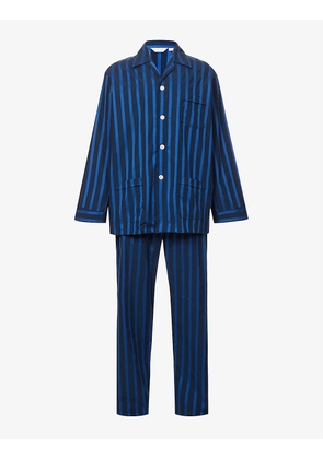 Royal striped cotton-poplin pyjama set