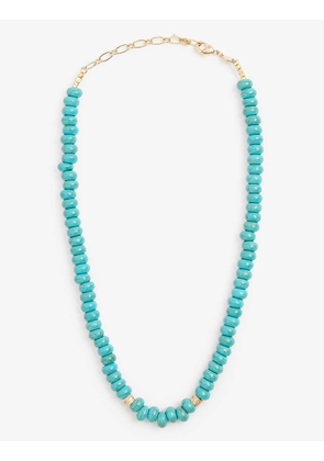 Pacifico 18ct gold-plated brass, cubic zirconia and turquoise necklace