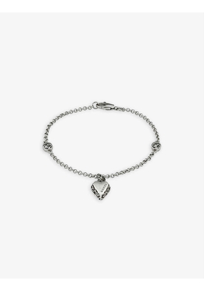 Gucciheart charm-embellished sterling-silver chain bracelet