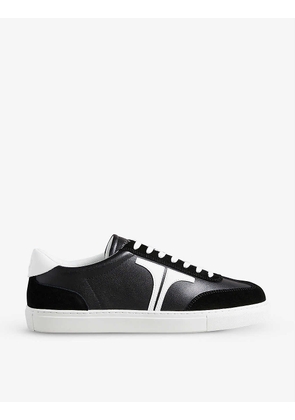 Robbert recycled leather and suede low-top trainers