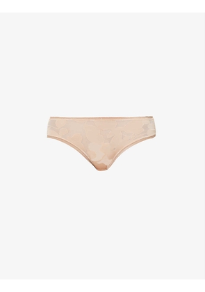 Ombrage mid-rise stretch-mesh tanga briefs