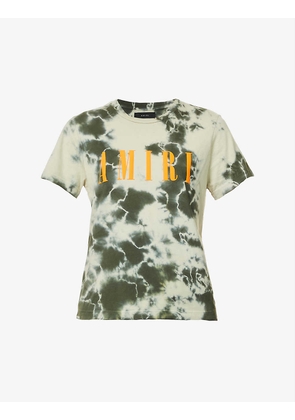 Core brand-printed tie-dye cotton-jersey T-shirt