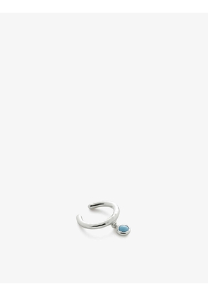 Mini Gem sterling silver and turquoise ear cuff
