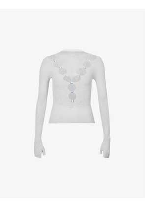 Theodora cut-out stretch-woven top