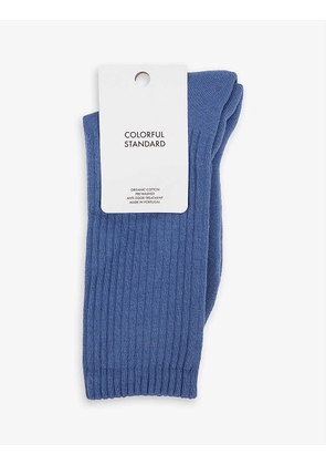 Active ribbed cotton-blend socks
