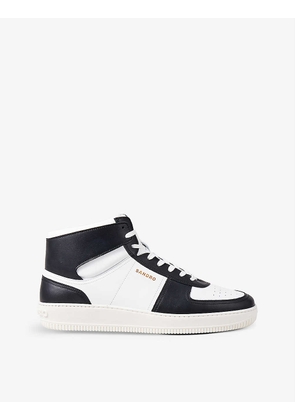 Lace-up high-top leather trainers