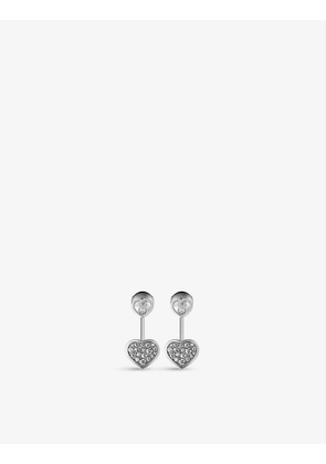 Happy Hearts 18ct white-gold and 0.44ct diamond earrings