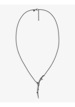 Rose Thorn rhodium pendant necklace