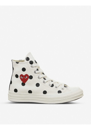 Comme DES Garcons Mens Polka OFF White Comme des Garçons Play x Converse 70s Spotted Canvas High-top Trainers 8