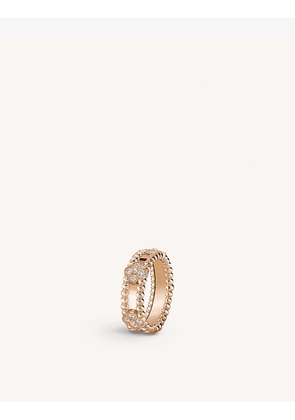 Perlée Clovers Sweet rose-gold and 0.34ct diamond ring