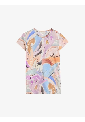 Rosiean abstract-print stretch-cotton T-shirt