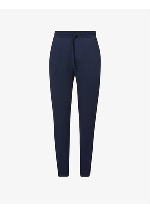 Relaxed-fit straight-leg stretch-woven pyjama bottoms