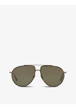 DiorBlackSuit AU tortoiseshell-print pilot-frame sunglasses