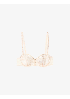 Melodie D'ete embroidered stretch-lace half-cup bra