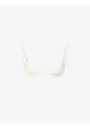 Idris ruched recycled-polyamide blend bikini top