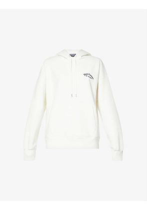 Brand-embroidered woven hoody