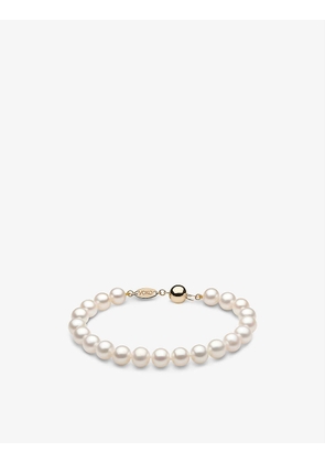 Classic 18ct white-gold and freshwater pearl bracelet