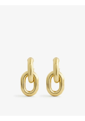 Link yellow gold-tone brass earrings