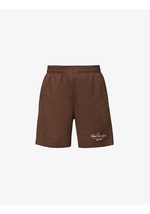 Sporty & Rich x Sunset Tower branded cotton-jersey shorts