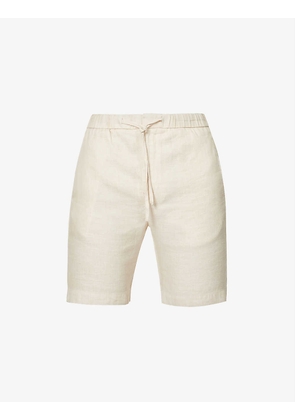 Felipe high-rise linen-cotton blend shorts