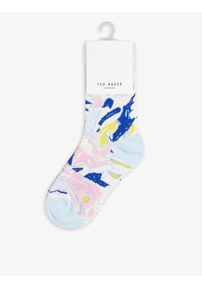Anetai graphic-print stretch cotton-blend ankle socks