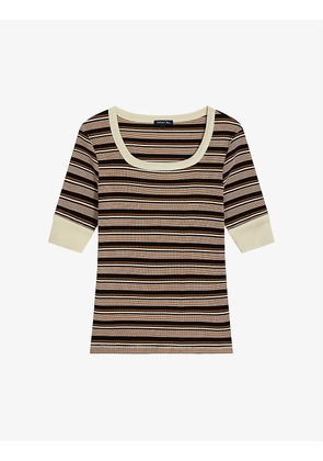 Paquita striped cotton-jersey T-shirt